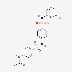 molecular formula C20H18ClN3O5S2 B3650221 N-(4-{[(4-{[(3-chlorophenyl)amino]sulfonyl}phenyl)amino]sulfonyl}phenyl)acetamide 