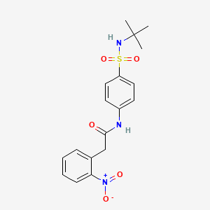 molecular formula C18H21N3O5S B3650230 N-{4-[(tert-butylamino)sulfonyl]phenyl}-2-(2-nitrophenyl)acetamide 