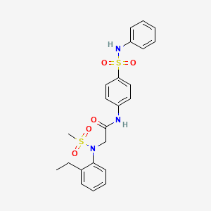 molecular formula C23H25N3O5S2 B3650235 N~1~-[4-(anilinosulfonyl)phenyl]-N~2~-(2-ethylphenyl)-N~2~-(methylsulfonyl)glycinamide 