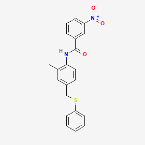 molecular formula C21H18N2O3S B3650284 N-{2-methyl-4-[(phenylthio)methyl]phenyl}-3-nitrobenzamide 
