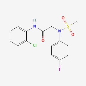 molecular formula C15H14ClIN2O3S B3650292 N-(2-chlorophenyl)-N~2~-(4-iodophenyl)-N~2~-(methylsulfonyl)glycinamide 