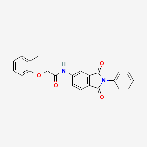 molecular formula C23H18N2O4 B3650328 N-(1,3-dioxo-2-phenyl-2,3-dihydro-1H-isoindol-5-yl)-2-(2-methylphenoxy)acetamide 