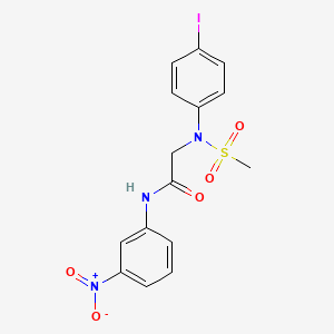 molecular formula C15H14IN3O5S B3650336 N~2~-(4-iodophenyl)-N~2~-(methylsulfonyl)-N-(3-nitrophenyl)glycinamide 