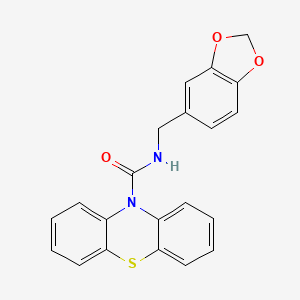molecular formula C21H16N2O3S B3650343 N-(1,3-benzodioxol-5-ylmethyl)phenothiazine-10-carboxamide 