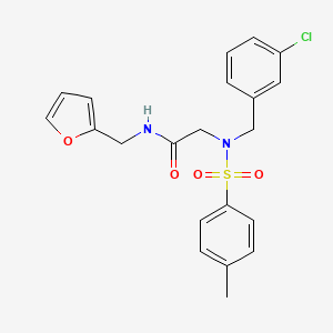 molecular formula C21H21ClN2O4S B3650365 N~2~-(3-chlorobenzyl)-N-(furan-2-ylmethyl)-N~2~-[(4-methylphenyl)sulfonyl]glycinamide 