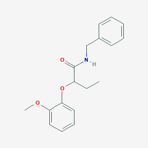 molecular formula C18H21NO3 B3650412 N-benzyl-2-(2-methoxyphenoxy)butanamide 