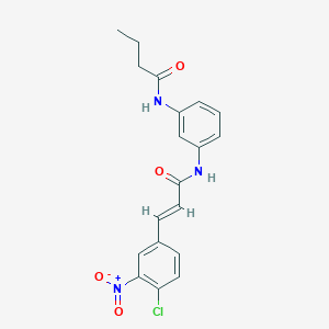 molecular formula C19H18ClN3O4 B3650467 N-(3-{[(2E)-3-(4-chloro-3-nitrophenyl)prop-2-enoyl]amino}phenyl)butanamide 