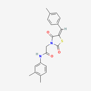 molecular formula C21H20N2O3S B3650492 N-(3,4-dimethylphenyl)-2-[(5E)-5-(4-methylbenzylidene)-2,4-dioxo-1,3-thiazolidin-3-yl]acetamide 
