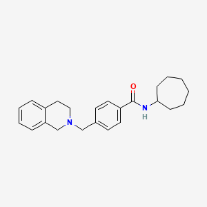 molecular formula C24H30N2O B3650501 N-cycloheptyl-4-(3,4-dihydro-1H-isoquinolin-2-ylmethyl)benzamide 