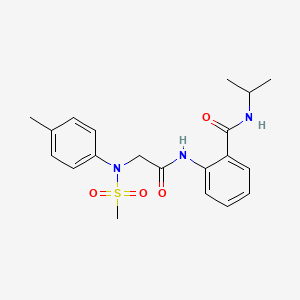molecular formula C20H25N3O4S B3650555 N-isopropyl-2-{[N-(4-methylphenyl)-N-(methylsulfonyl)glycyl]amino}benzamide 