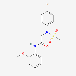 molecular formula C16H17BrN2O4S B3650581 N~2~-(4-bromophenyl)-N~1~-(2-methoxyphenyl)-N~2~-(methylsulfonyl)glycinamide 
