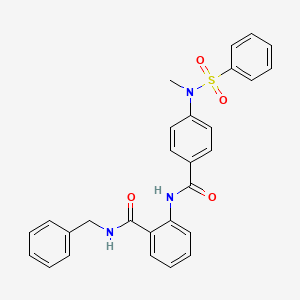 molecular formula C28H25N3O4S B3650685 N-benzyl-2-({4-[methyl(phenylsulfonyl)amino]benzoyl}amino)benzamide 