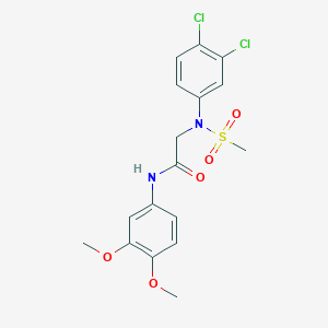 molecular formula C17H18Cl2N2O5S B3650755 N~2~-(3,4-dichlorophenyl)-N~1~-(3,4-dimethoxyphenyl)-N~2~-(methylsulfonyl)glycinamide 