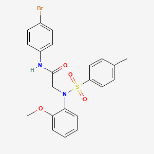 molecular formula C22H21BrN2O4S B3650780 N-(4-BROMOPHENYL)-2-[N-(2-METHOXYPHENYL)4-METHYLBENZENESULFONAMIDO]ACETAMIDE 