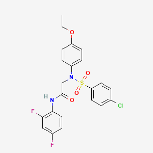 molecular formula C22H19ClF2N2O4S B3650783 N~2~-[(4-chlorophenyl)sulfonyl]-N~1~-(2,4-difluorophenyl)-N~2~-(4-ethoxyphenyl)glycinamide 