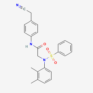 molecular formula C24H23N3O3S B3650809 N-[4-(cyanomethyl)phenyl]-N~2~-(2,3-dimethylphenyl)-N~2~-(phenylsulfonyl)glycinamide 