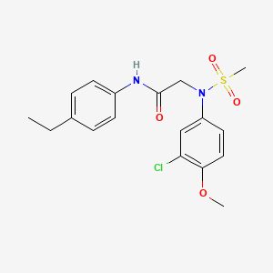 molecular formula C18H21ClN2O4S B3650817 N~2~-(3-chloro-4-methoxyphenyl)-N~1~-(4-ethylphenyl)-N~2~-(methylsulfonyl)glycinamide 