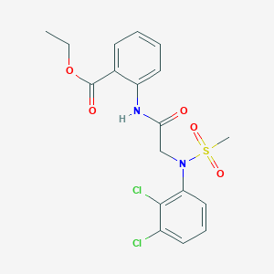 molecular formula C18H18Cl2N2O5S B3650870 ethyl 2-{[N-(2,3-dichlorophenyl)-N-(methylsulfonyl)glycyl]amino}benzoate 