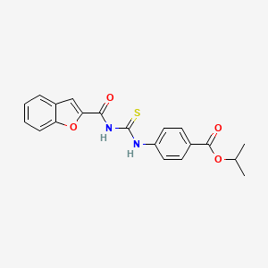 molecular formula C20H18N2O4S B3650899 Propan-2-yl 4-{[(1-benzofuran-2-ylcarbonyl)carbamothioyl]amino}benzoate 
