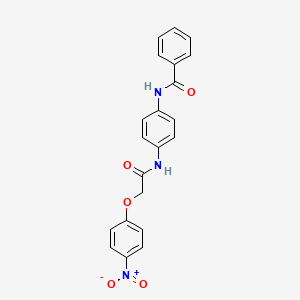molecular formula C21H17N3O5 B3650966 N-(4-{[2-(4-nitrophenoxy)acetyl]amino}phenyl)benzamide 