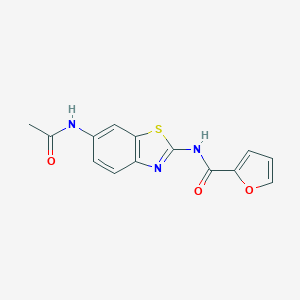 molecular formula C14H11N3O3S B365104 N-(6-acetamido-1,3-benzothiazol-2-yl)furan-2-carboxamide CAS No. 313671-61-3