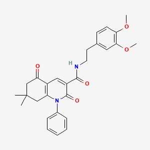 molecular formula C28H30N2O5 B3651065 N-[2-(3,4-dimethoxyphenyl)ethyl]-7,7-dimethyl-2,5-dioxo-1-phenyl-1,2,5,6,7,8-hexahydroquinoline-3-carboxamide 