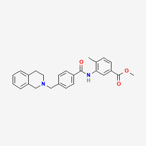 molecular formula C26H26N2O3 B3651105 methyl 3-({[4-(3,4-dihydroisoquinolin-2(1H)-ylmethyl)phenyl]carbonyl}amino)-4-methylbenzoate 