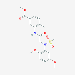 molecular formula C20H24N2O7S B3651187 methyl 3-{[N-(2,5-dimethoxyphenyl)-N-(methylsulfonyl)glycyl]amino}-4-methylbenzoate 