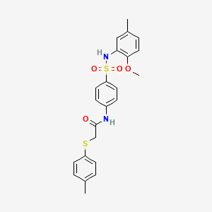 molecular formula C23H24N2O4S2 B3651259 N-(4-{[(2-methoxy-5-methylphenyl)amino]sulfonyl}phenyl)-2-[(4-methylphenyl)thio]acetamide 