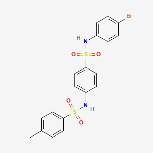 molecular formula C19H17BrN2O4S2 B3651274 N-(4-{[(4-bromophenyl)amino]sulfonyl}phenyl)-4-methylbenzenesulfonamide 