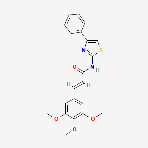 molecular formula C21H20N2O4S B3651276 N-(4-phenyl-1,3-thiazol-2-yl)-3-(3,4,5-trimethoxyphenyl)acrylamide 