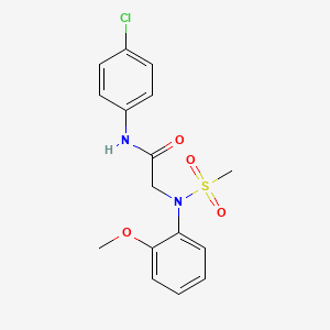 molecular formula C16H17ClN2O4S B3651290 N-(4-CHLOROPHENYL)-2-[N-(2-METHOXYPHENYL)METHANESULFONAMIDO]ACETAMIDE CAS No. 432532-44-0