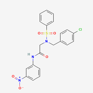 molecular formula C21H18ClN3O5S B3651332 N~2~-(4-chlorobenzyl)-N-(3-nitrophenyl)-N~2~-(phenylsulfonyl)glycinamide CAS No. 432531-44-7