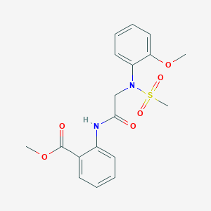 molecular formula C18H20N2O6S B3651371 METHYL 2-{2-[N-(2-METHOXYPHENYL)METHANESULFONAMIDO]ACETAMIDO}BENZOATE 