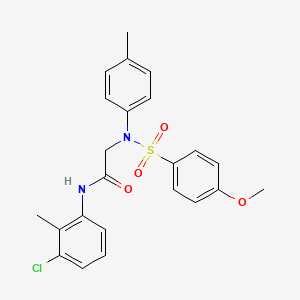 molecular formula C23H23ClN2O4S B3651383 N-(3-CHLORO-2-METHYLPHENYL)-2-[N-(4-METHYLPHENYL)4-METHOXYBENZENESULFONAMIDO]ACETAMIDE 