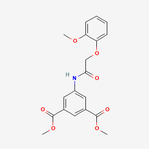 molecular formula C19H19NO7 B3651386 Dimethyl 5-{[(2-methoxyphenoxy)acetyl]amino}benzene-1,3-dicarboxylate 