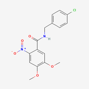 molecular formula C16H15ClN2O5 B3651397 N-(4-chlorobenzyl)-4,5-dimethoxy-2-nitrobenzamide 