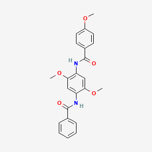molecular formula C23H22N2O5 B3651428 N-[4-(benzoylamino)-2,5-dimethoxyphenyl]-4-methoxybenzamide 