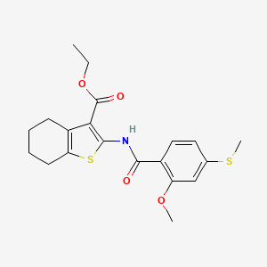 molecular formula C20H23NO4S2 B3651442 ETHYL 2-[2-METHOXY-4-(METHYLSULFANYL)BENZAMIDO]-4,5,6,7-TETRAHYDRO-1-BENZOTHIOPHENE-3-CARBOXYLATE 