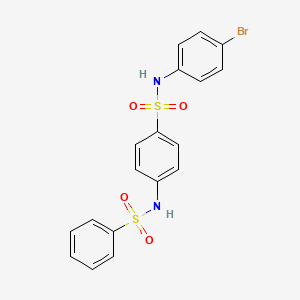 molecular formula C18H15BrN2O4S2 B3651479 N-(4-bromophenyl)-4-[(phenylsulfonyl)amino]benzenesulfonamide 