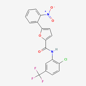 molecular formula C18H10ClF3N2O4 B3651530 N-[2-chloro-5-(trifluoromethyl)phenyl]-5-(2-nitrophenyl)furan-2-carboxamide 