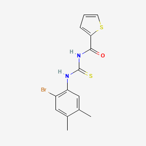 molecular formula C14H13BrN2OS2 B3651543 N-[(2-bromo-4,5-dimethylphenyl)carbamothioyl]thiophene-2-carboxamide 