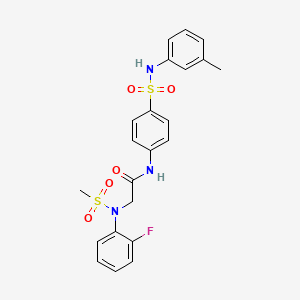 molecular formula C22H22FN3O5S2 B3651614 N~2~-(2-fluorophenyl)-N~1~-(4-{[(3-methylphenyl)amino]sulfonyl}phenyl)-N~2~-(methylsulfonyl)glycinamide 