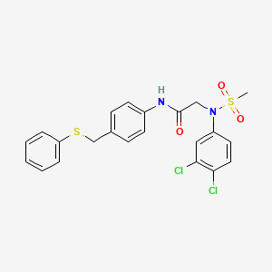 molecular formula C22H20Cl2N2O3S2 B3651628 N~2~-(3,4-dichlorophenyl)-N~2~-(methylsulfonyl)-N~1~-{4-[(phenylthio)methyl]phenyl}glycinamide 