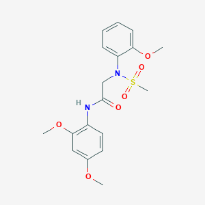 molecular formula C18H22N2O6S B3651648 N-(2,4-DIMETHOXYPHENYL)-2-[N-(2-METHOXYPHENYL)METHANESULFONAMIDO]ACETAMIDE 