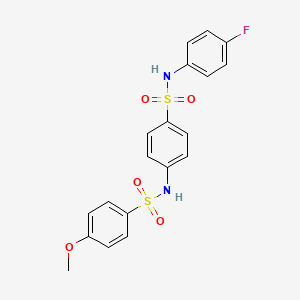 molecular formula C19H17FN2O5S2 B3651679 N-(4-{[(4-fluorophenyl)amino]sulfonyl}phenyl)-4-methoxybenzenesulfonamide 
