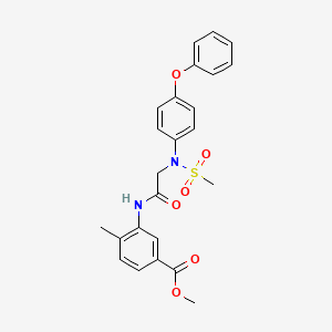 molecular formula C24H24N2O6S B3651690 methyl 4-methyl-3-{[N-(methylsulfonyl)-N-(4-phenoxyphenyl)glycyl]amino}benzoate 