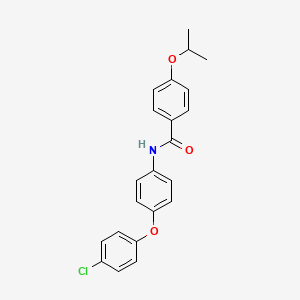 molecular formula C22H20ClNO3 B3651693 N-[4-(4-chlorophenoxy)phenyl]-4-(propan-2-yloxy)benzamide 