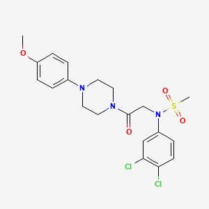 molecular formula C20H23Cl2N3O4S B3651720 N-(3,4-dichlorophenyl)-N-{2-[4-(4-methoxyphenyl)-1-piperazinyl]-2-oxoethyl}methanesulfonamide 