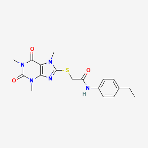 molecular formula C18H21N5O3S B3651738 N-(4-ethylphenyl)-2-[(1,3,7-trimethyl-2,6-dioxo-2,3,6,7-tetrahydro-1H-purin-8-yl)thio]acetamide 